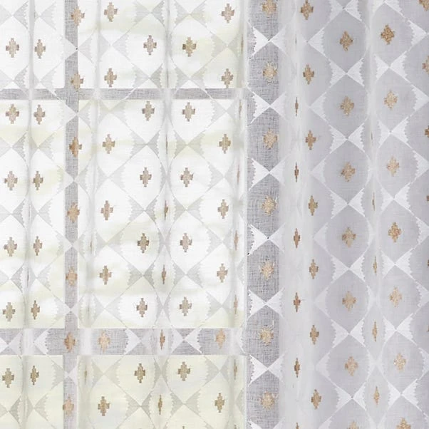 Dunelm Embroidered Aztec Slot Top Voile 5 Dunelm Embroidered Aztec Slot Top Voile - Image 3