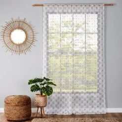 Dunelm Embroidered Aztec Slot Top Voile 10 Dunelm Embroidered Aztec Slot Top Voile -Dunelm Sales Store 30754849 alt04