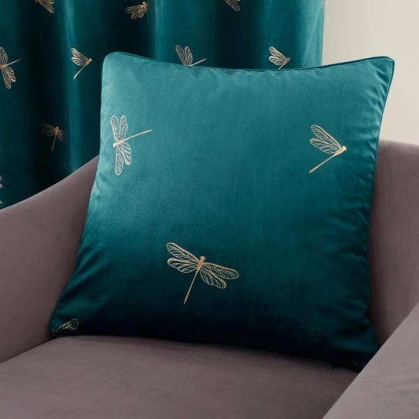 Dunelm Dragonfly Foil Charm Blue Eyelet Curtains 7 Dunelm Dragonfly Foil Charm Blue Eyelet Curtains - Image 5