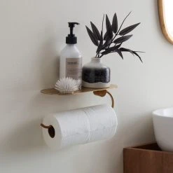 Dunelm Curves Dual Toilet Roll Holder Shelf