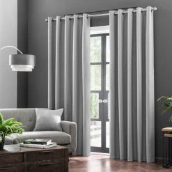 Dunelm Luna Brushed Mid Grey Blackout Eyelet Curtains 9 Dunelm Luna Brushed Mid Grey Blackout Eyelet Curtains -Dunelm Sales Store 30755008 alt01
