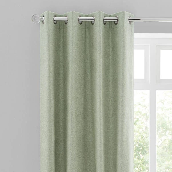 Dunelm Luna Brushed Sage Blackout Eyelet Curtains 3 Dunelm Luna Brushed Sage Blackout Eyelet Curtains