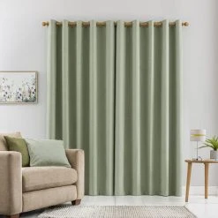 Dunelm Luna Brushed Sage Blackout Eyelet Curtains 11 Dunelm Luna Brushed Sage Blackout Eyelet Curtains -Dunelm Sales Store 30755012 alt04