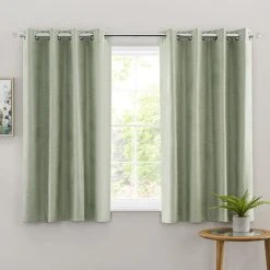 Dunelm Luna Brushed Sage Blackout Eyelet Curtains 12 Dunelm Luna Brushed Sage Blackout Eyelet Curtains -Dunelm Sales Store 30755012 alt05