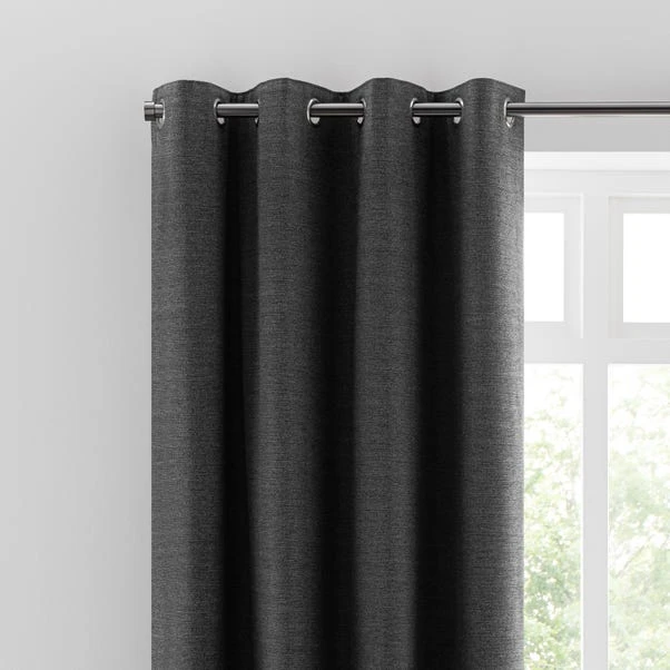 Dunelm Zodiac Charcoal Blackout Eyelet Curtains 3 Dunelm Zodiac Charcoal Blackout Eyelet Curtains