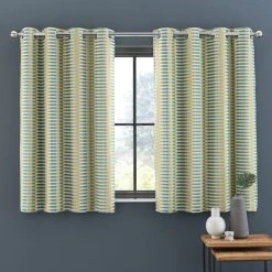 Elements Kansas Stripe Chartreuse Eyelet Curtains 12 Elements Kansas Stripe Chartreuse Eyelet Curtains -Dunelm Sales Store 30755100 alt05