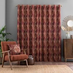 Dunelm Santa Rosa Red Eyelet Curtains 11 Dunelm Santa Rosa Red Eyelet Curtains -Dunelm Sales Store 30755110 alt04