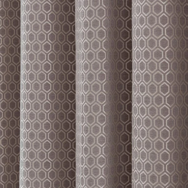 Dunelm Chenille Hive Chateau Grey Eyelet Curtains 5 Dunelm Chenille Hive Chateau Grey Eyelet Curtains - Image 3