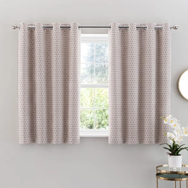 Dunelm Chenille Hive Chateau Grey Eyelet Curtains 7 Dunelm Chenille Hive Chateau Grey Eyelet Curtains - Image 5