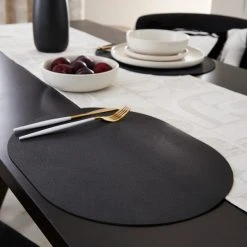 Dunelm Set Of 2 Lozenge Faux Leather Placemats
