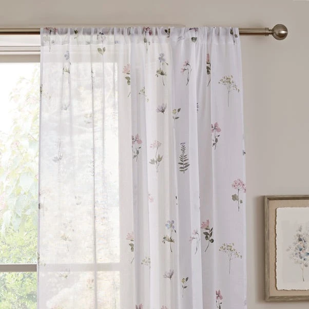 Dunelm Pressed Floral Slot Top Voile 3 Dunelm Pressed Floral Slot Top Voile