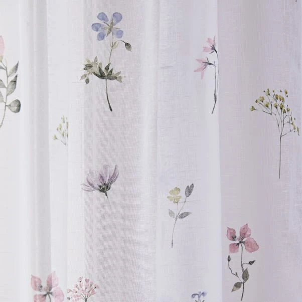 Dunelm Pressed Floral Slot Top Voile 5 Dunelm Pressed Floral Slot Top Voile - Image 3
