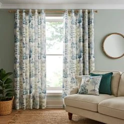 Dunelm Watercolour Trees Teal Eyelet Curtains 8 Dunelm Watercolour Trees Teal Eyelet Curtains -Dunelm Sales Store 30755495 alt01