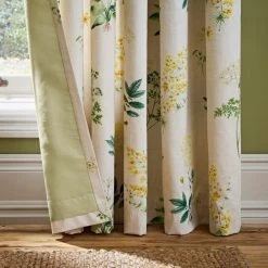 Natural History Museum Marsh Botanical Ochre Pencil Pleat Curtains -Dunelm Sales Store 30755549 alt06