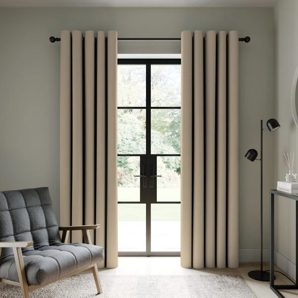 Dunelm Berlin Linen Thermal Blackout Eyelet Curtains 4 Dunelm Berlin Linen Thermal Blackout Eyelet Curtains - Image 2