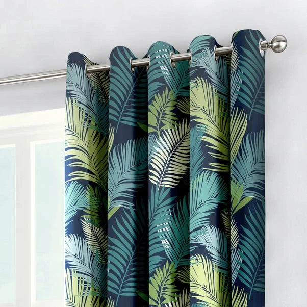 Fusion Tropical Teal Eyelet Curtains 3 Fusion Tropical Teal Eyelet Curtains