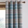 Catherine Lansfield Tweed Woven Check Teal Eyelet Curtains 2 Catherine Lansfield Tweed Woven Check Teal Eyelet Curtains -Dunelm Sales Store 30758538