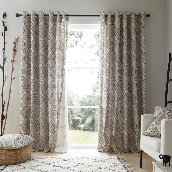 Pineapple Elephant Ziri Natural Eyelet Curtains 4 Pineapple Elephant Ziri Natural Eyelet Curtains - Image 2