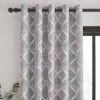 Catherine Lansfield Geo Textured Diamond Grey Eyelet Curtains