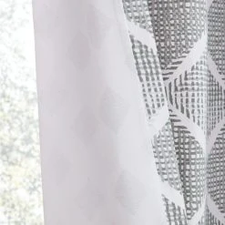 Catherine Lansfield Geo Textured Diamond Grey Eyelet Curtains 10 Catherine Lansfield Geo Textured Diamond Grey Eyelet Curtains -Dunelm Sales Store 30758599 alt06