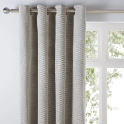 Dunelm Hava Chenille Sandstone Eyelet Curtains