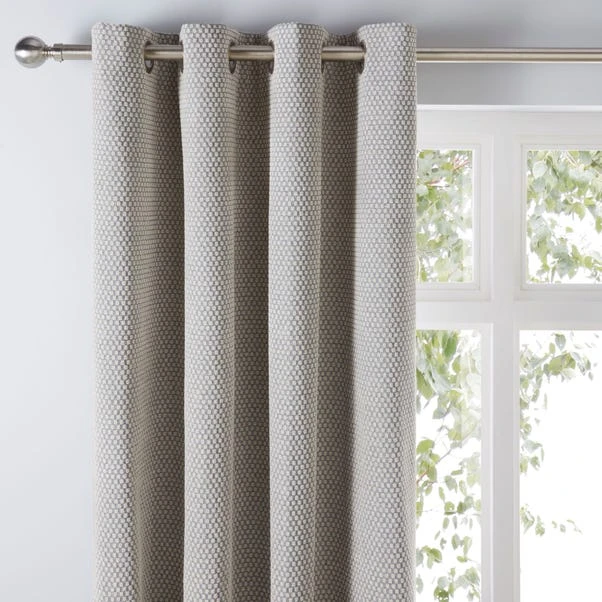 Dunelm Hava Chenille Sandstone Eyelet Curtains 3 Dunelm Hava Chenille Sandstone Eyelet Curtains