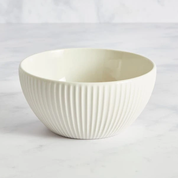 Dunelm Linear Embossed Porcelain Cereal Bowl 3 Dunelm Linear Embossed Porcelain Cereal Bowl