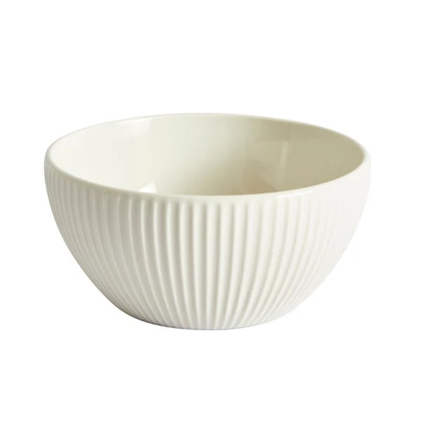 Dunelm Linear Embossed Porcelain Cereal Bowl 4 Dunelm Linear Embossed Porcelain Cereal Bowl - Image 2