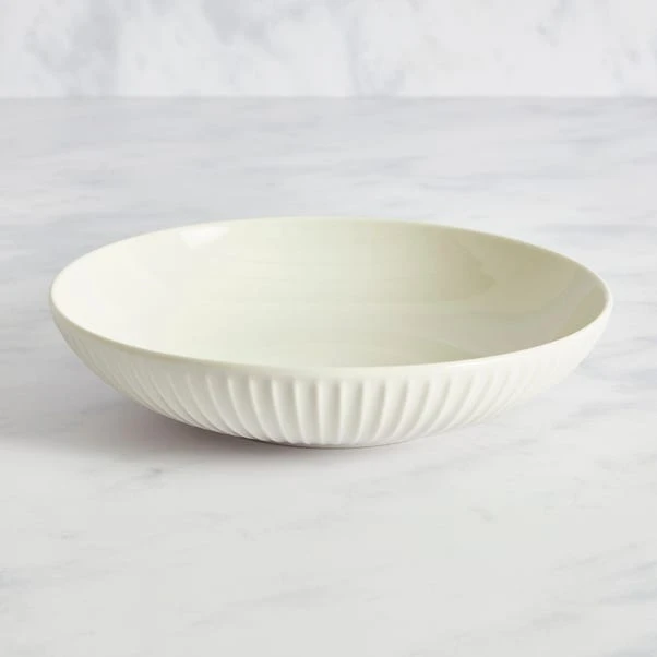 Dunelm Linear Embossed Porcelain Pasta Bowl 3 Dunelm Linear Embossed Porcelain Pasta Bowl