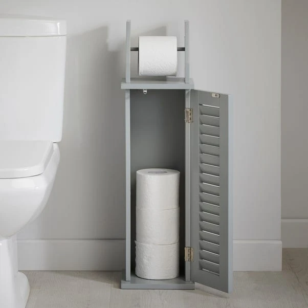Dunelm Tuscany Grey Toilet Roll Holder 5 Dunelm Tuscany Grey Toilet Roll Holder - Image 3