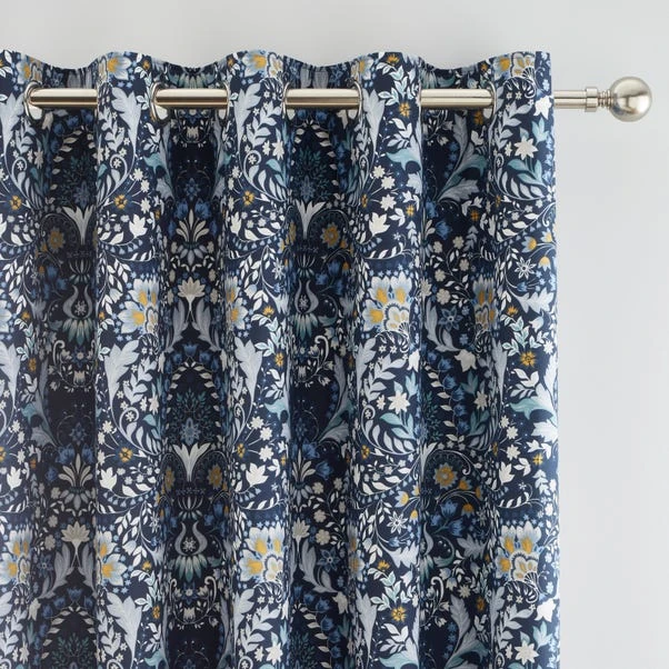 Dunelm Hardwick Blue Blackout Eyelet Curtains 3 Dunelm Hardwick Blue Blackout Eyelet Curtains