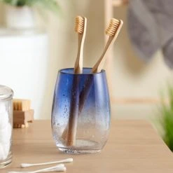 Dunelm Ombre Bubble Glass Blue Tumbler