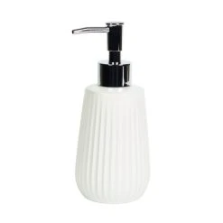 Dunelm Ceramic Ribbed White Lotion Dispenser 5 Dunelm Ceramic Ribbed White Lotion Dispenser -Dunelm Sales Store 30764983 alt01