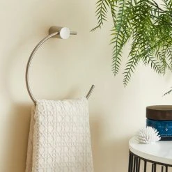 Dunelm Curves Chrome Towel Ring