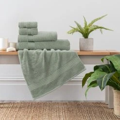 Dunelm Sage Green Egyptian Cotton Towel
