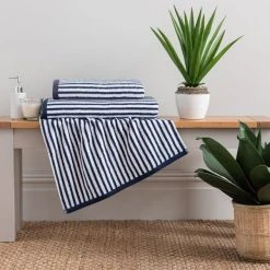 Dunelm Burnt Orange And Navy Striped Towel -Dunelm Sales Store 30766380 alt05