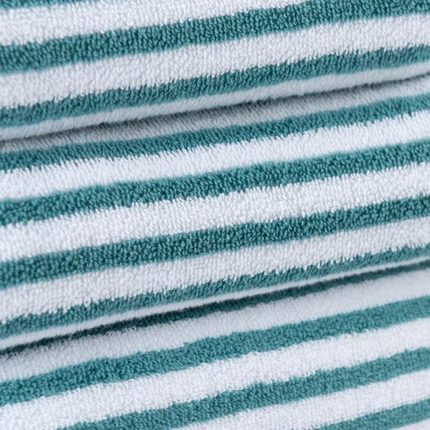 Dunelm Kingfisher And Mint Striped Towel 5 Dunelm Kingfisher And Mint Striped Towel - Image 3