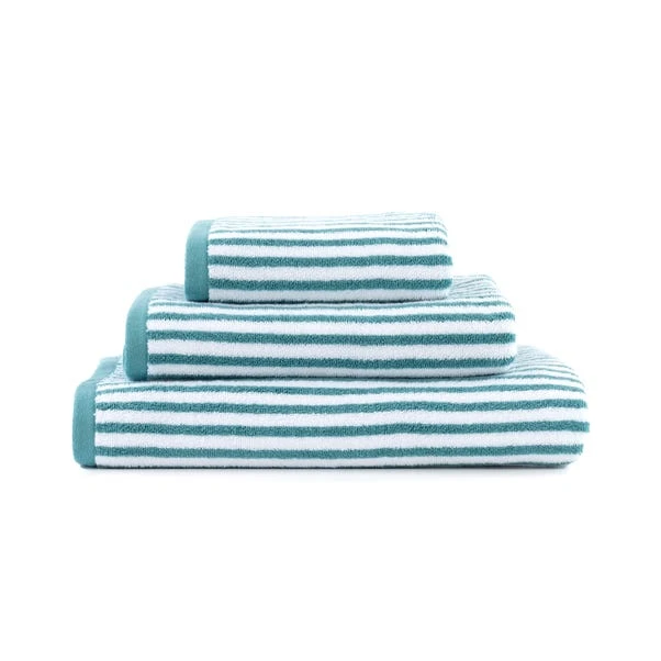 Dunelm Kingfisher And Mint Striped Towel 6 Dunelm Kingfisher And Mint Striped Towel - Image 4