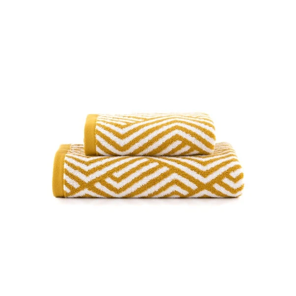 Dunelm Mustard Geo Towel 6 Dunelm Mustard Geo Towel - Image 4