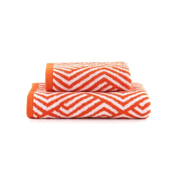 Dunelm Burnt Orange Geo Towel 6 Dunelm Burnt Orange Geo Towel - Image 4