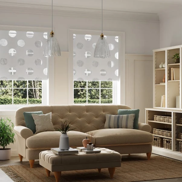 Dunelm Spotty Day And Night White Roller Blind 4 Dunelm Spotty Day And Night White Roller Blind - Image 2