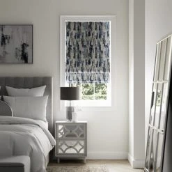 Dunelm Abstract Global Blue Roman Blind