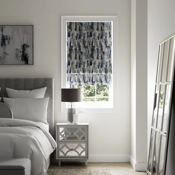 Dunelm Abstract Global Blue Roman Blind 3 Dunelm Abstract Global Blue Roman Blind