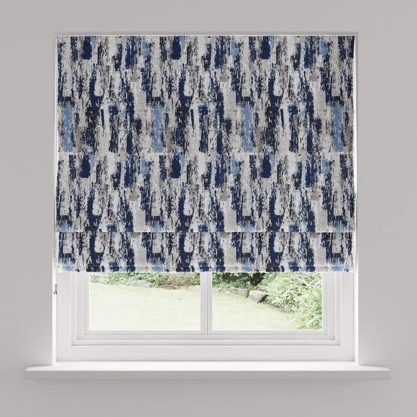 Dunelm Abstract Global Blue Roman Blind 6 Dunelm Abstract Global Blue Roman Blind - Image 4