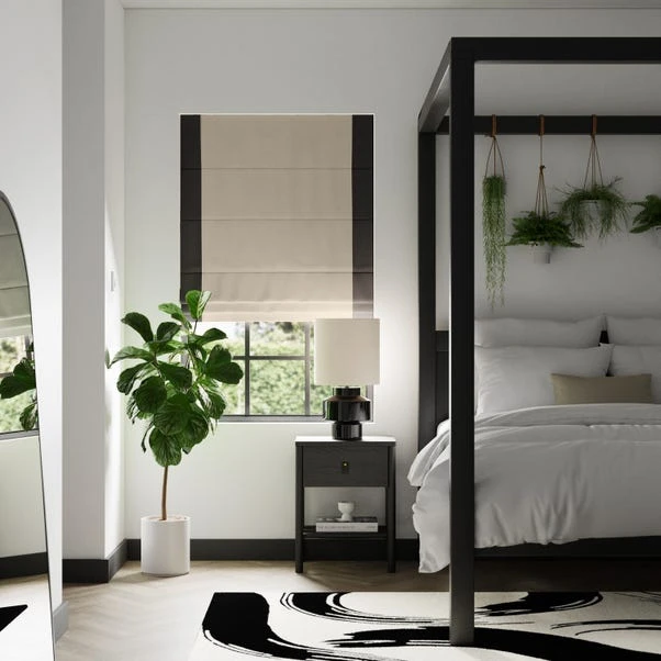 Dunelm Luna Bordered Natural And Black Roman Blind 3 Dunelm Luna Bordered Natural And Black Roman Blind