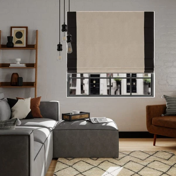 Dunelm Luna Bordered Natural And Black Roman Blind 4 Dunelm Luna Bordered Natural And Black Roman Blind - Image 2