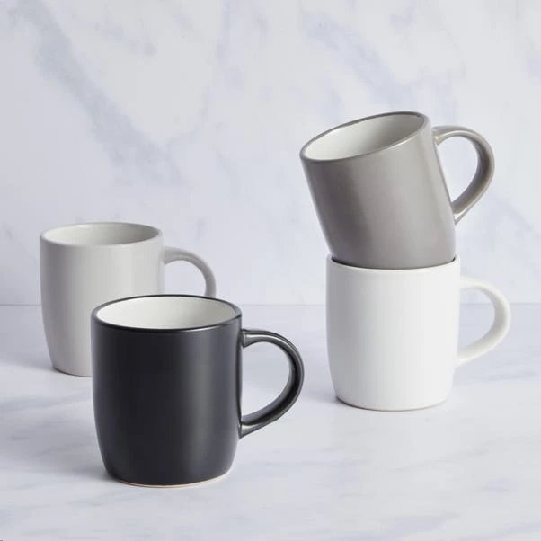 Dunelm Set Of 4 Monochrome Mug 4 Dunelm Set Of 4 Monochrome Mug - Image 2
