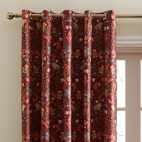 Dunelm Ruskin Red Eyelet Curtains 3 Dunelm Ruskin Red Eyelet Curtains