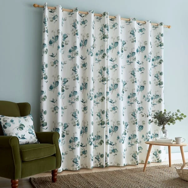 Dunelm Eucalyptus Green Eyelet Curtain 6 Dunelm Eucalyptus Green Eyelet Curtain - Image 4