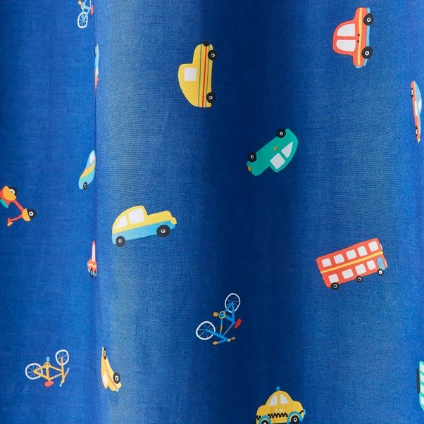 Dunelm Blue Transport Thermal Blackout Eyelet Curtains 5 Dunelm Blue Transport Thermal Blackout Eyelet Curtains - Image 3